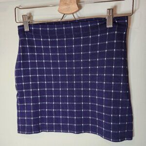 Plaid small forever 21 dark blue mini skirt